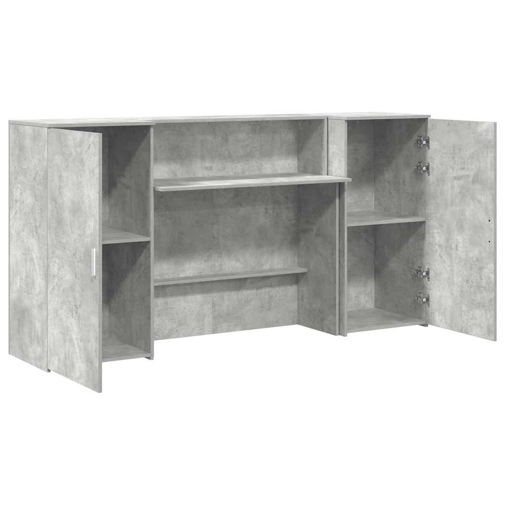 Banco Reception Grigio Cemento 200x50x103,5cm Legno Multistrato 3324217