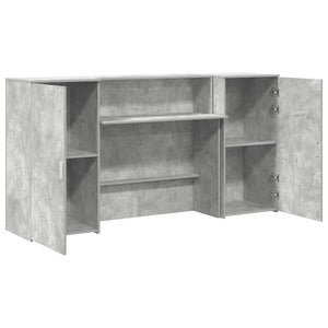 Banco Reception Grigio Cemento 200x50x103,5cm Legno Multistrato 3324217