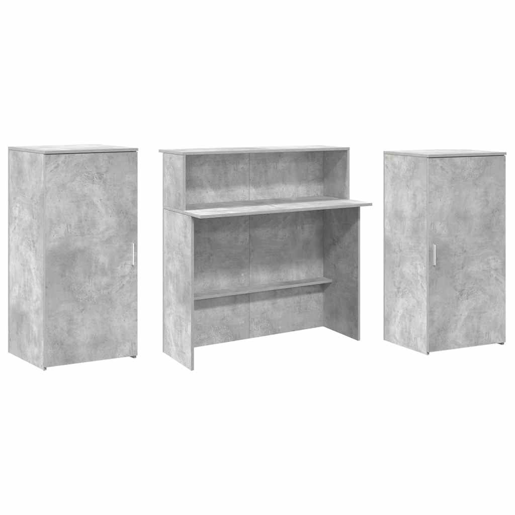 Banco Reception Grigio Cemento 200x50x103,5cm Legno Multistrato 3324217