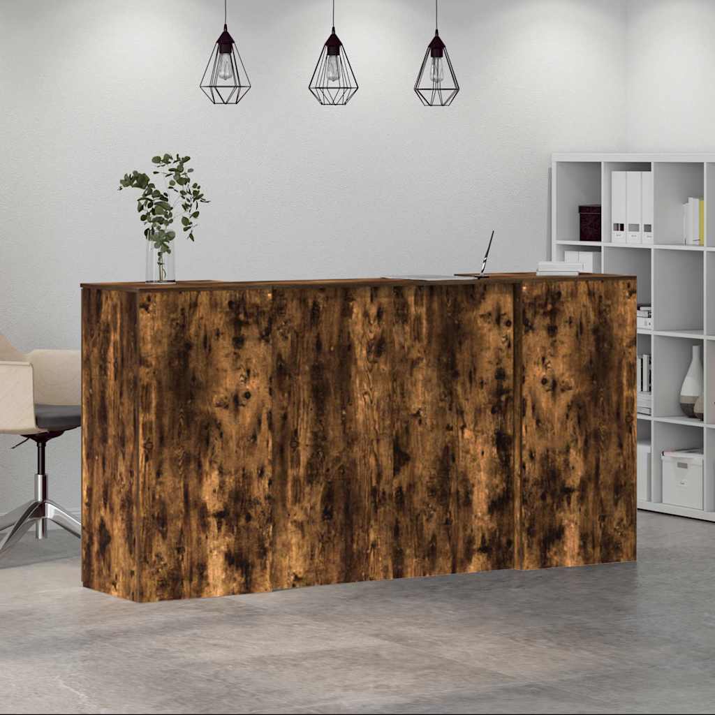 Banco Reception Rovere Fumo 200x50x103,5cm in Legno Multistrato 3324218
