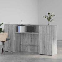 vidaXL Banco Reception Grigio Sonoma 200x50x103,5 cm Legno Multistrato
