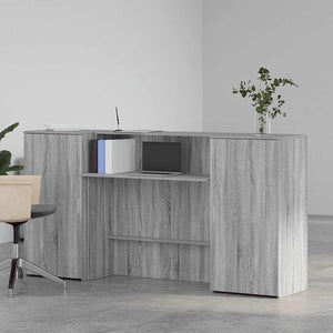 vidaXL Banco Reception Grigio Sonoma 200x50x103,5 cm Legno Multistrato