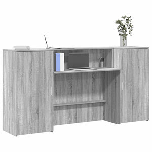 vidaXL Banco Reception Grigio Sonoma 200x50x103,5 cm Legno Multistrato