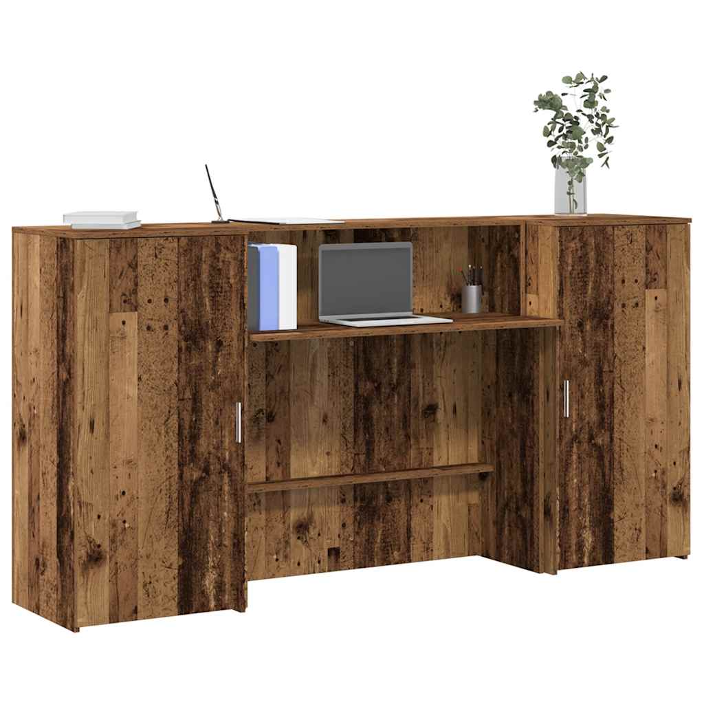 vidaXL Banco Reception Legno Vecchio 200x50x103,5 cm Legno Multistrato