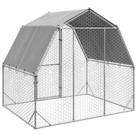 vidaXL Recinto per Polli con Tetto 2,5x2x2,25 m in Acciaio Zincato