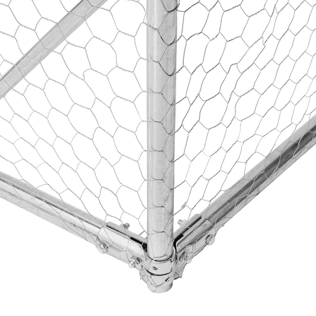 Recinto per Polli con Tetto 2,5x2x2,25 m in Acciaio Zincato 4104030