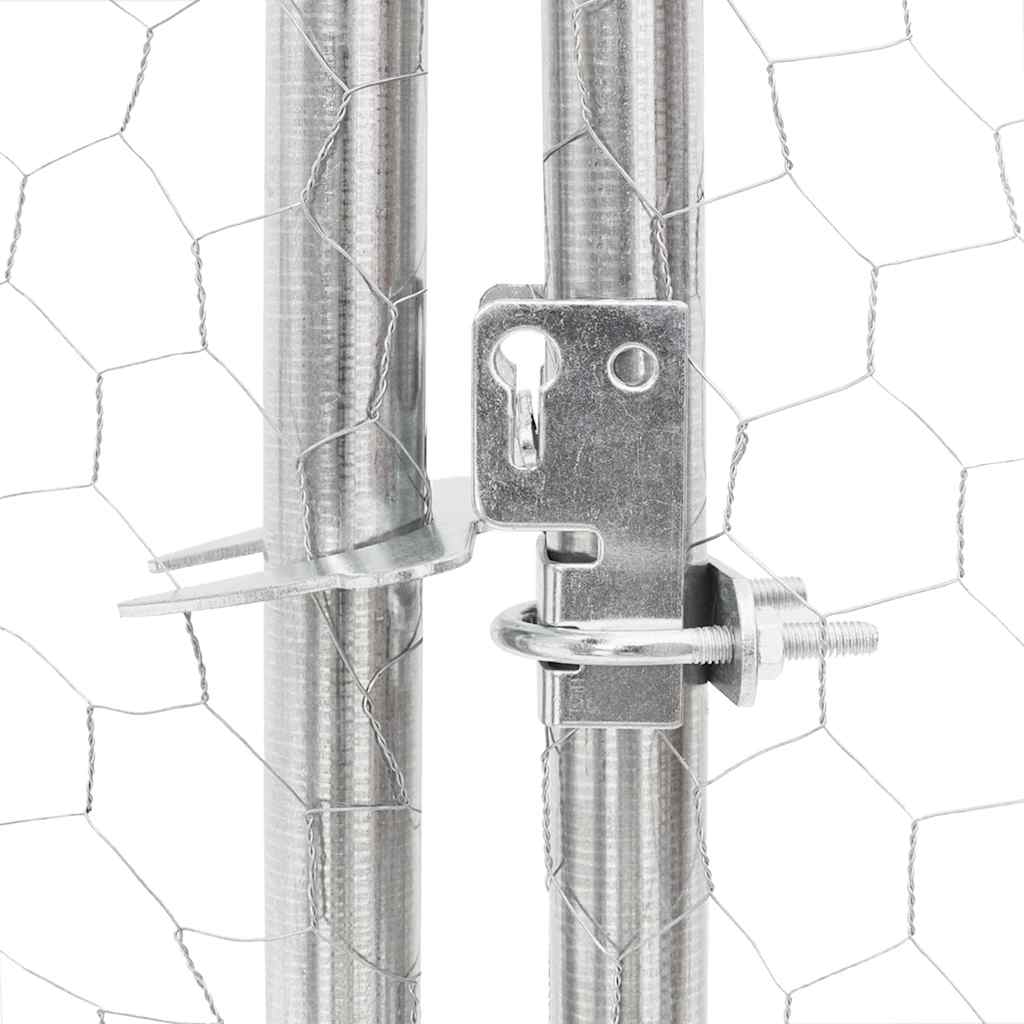 Recinto per Polli con Tetto 2,5x2x2,25 m in Acciaio Zincato 4104030