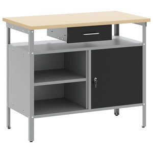 Banco da Lavoro con cassetto Nero e grigio 100 x 55 x 85 cm 4103458