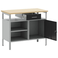 Banco da Lavoro con cassetto Nero e grigio 100 x 55 x 85 cm 4103458
