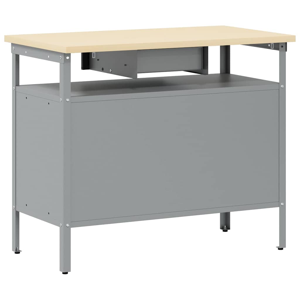 Banco da Lavoro con cassetto Nero e grigio 100 x 55 x 85 cm 4103458