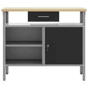 Banco da Lavoro con cassetto Nero e grigio 100 x 55 x 85 cm 4103458
