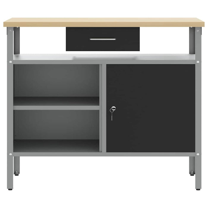 Banco da Lavoro con cassetto Nero e grigio 100 x 55 x 85 cm 4103458