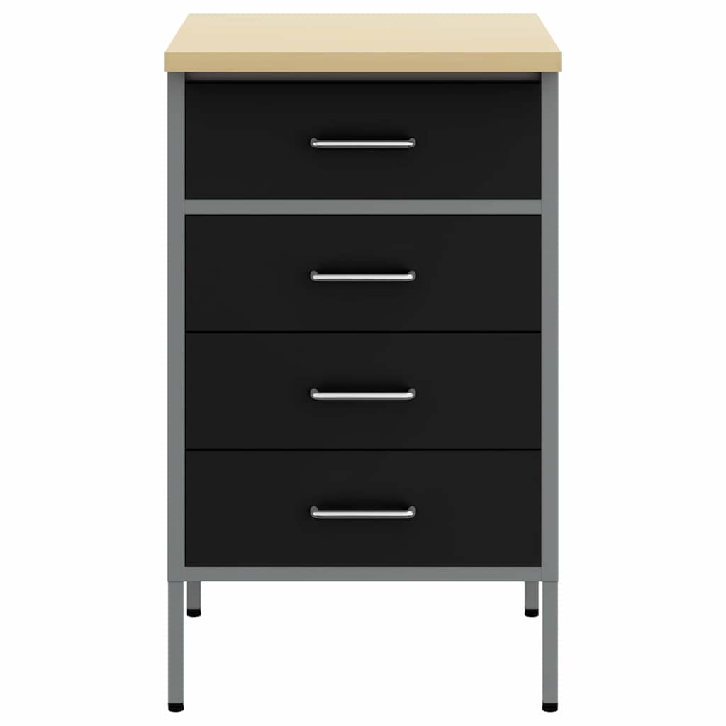 Banco da Lavoro con cassetto Nero e grigio 50 x 55 x 85 cm 4103460