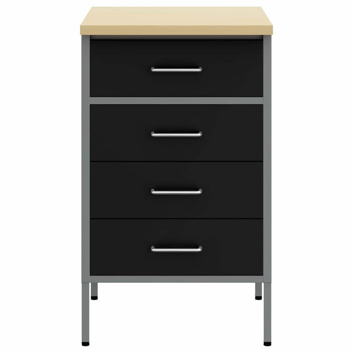 Banco da Lavoro con cassetto Nero e grigio 50 x 55 x 85 cm 4103460