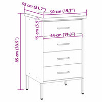 Banco da Lavoro con cassetto Nero e grigio 50 x 55 x 85 cm 4103460