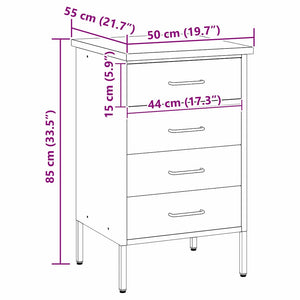 Banco da Lavoro con cassetto Nero e grigio 50 x 55 x 85 cm 4103460