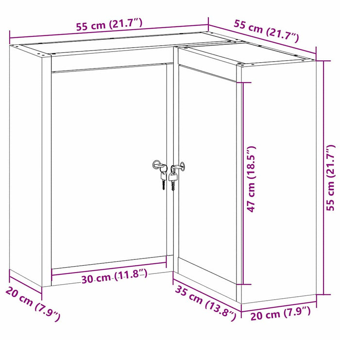 Mobile per Attrezzi con blocco Nero e grigio 55 x 55 x 55 cm 4103467