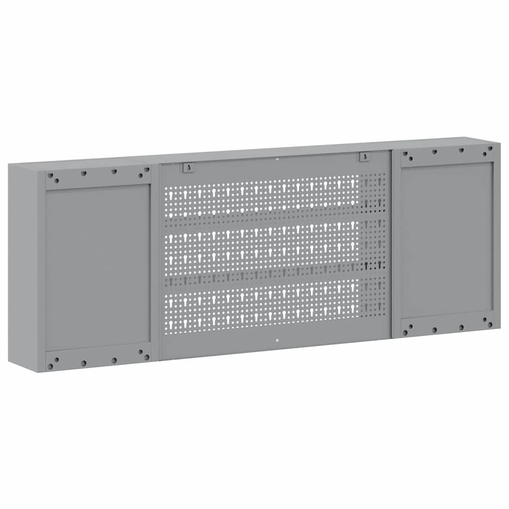 Moderno armadio portautensili industriale con ripiani 150 x 20 x 55 cm acciaio rosso 02_0058033