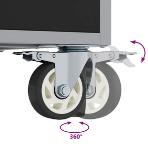 Banco da Lavoro con cassetto Nero e grigio 75 x 45 x 85 cm 4103487