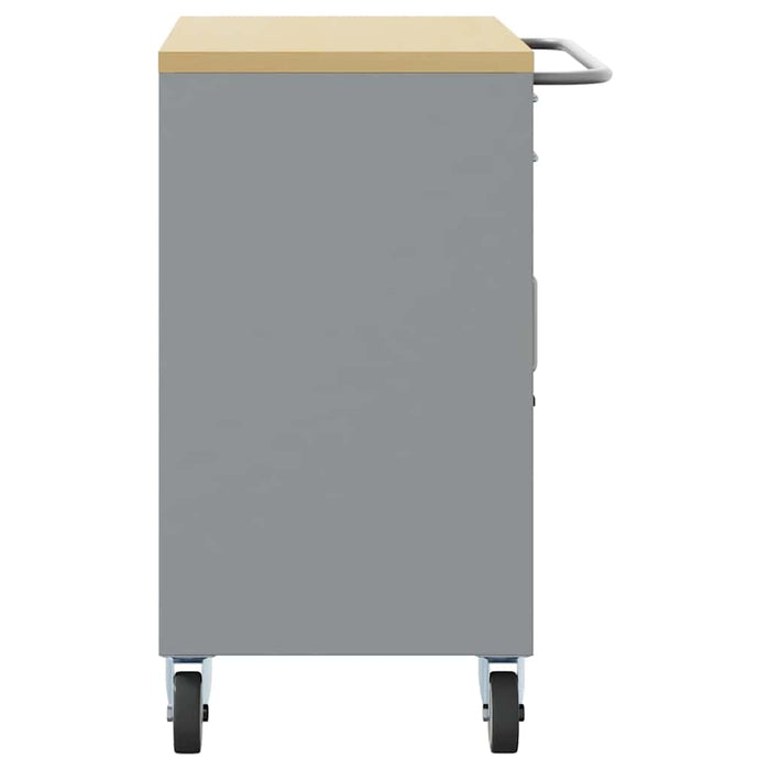 Banco da Lavoro con cassetto Nero e grigio 75 x 45 x 85 cm 4103487