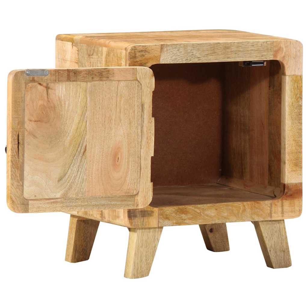Comodino-Tavolino da notte 40x32x46 cm in Legno Massello di Mango Grezzo 809906