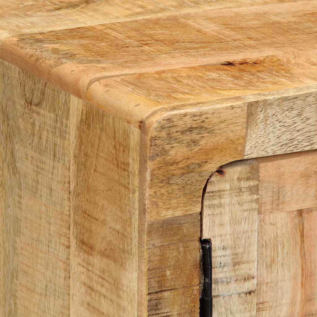 Comodino-Tavolino da notte 40x32x46 cm in Legno Massello di Mango Grezzo 809906