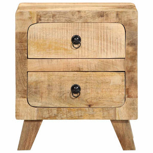 Comodino-Tavolino da notte 40x32x46 cm in Legno Massello di Mango Grezzo 467033