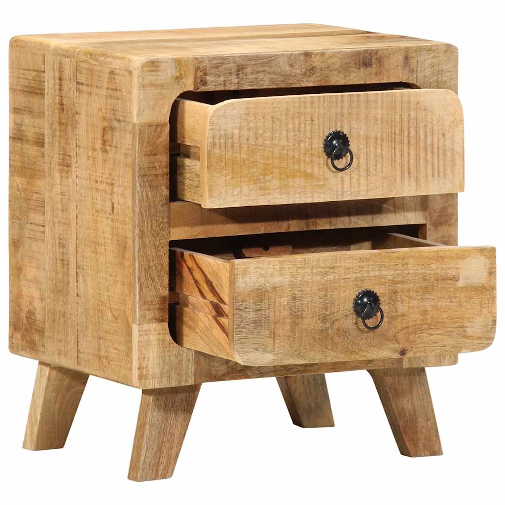 Comodino-Tavolino da notte 40x32x46 cm in Legno Massello di Mango Grezzo 467033