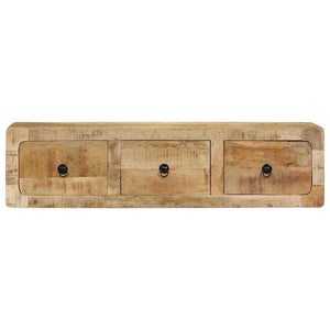 Mobile TV a Parete-Mobile TV a Muro 100x32x25 cm Legno Grezzo Massello di Mango 278247
