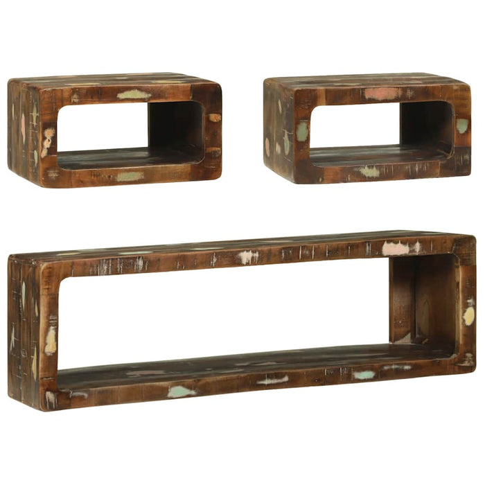 Set di Mobili TV 3 pz-Set di 3 Credenza per TV Multicolore Legno massello di recupero