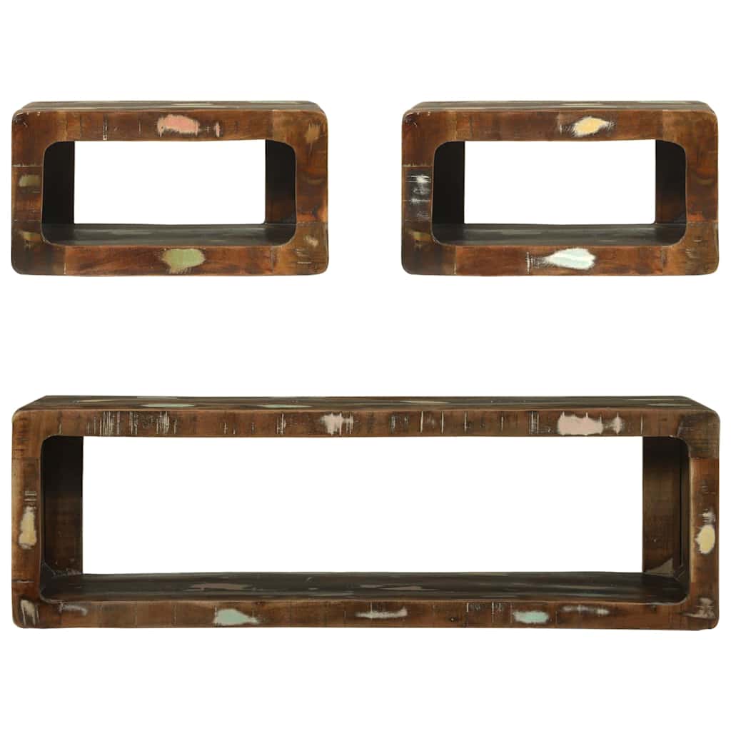 Set di Mobili TV 3 pz-Set di 3 Credenza per TV Multicolore Legno massello di recupero