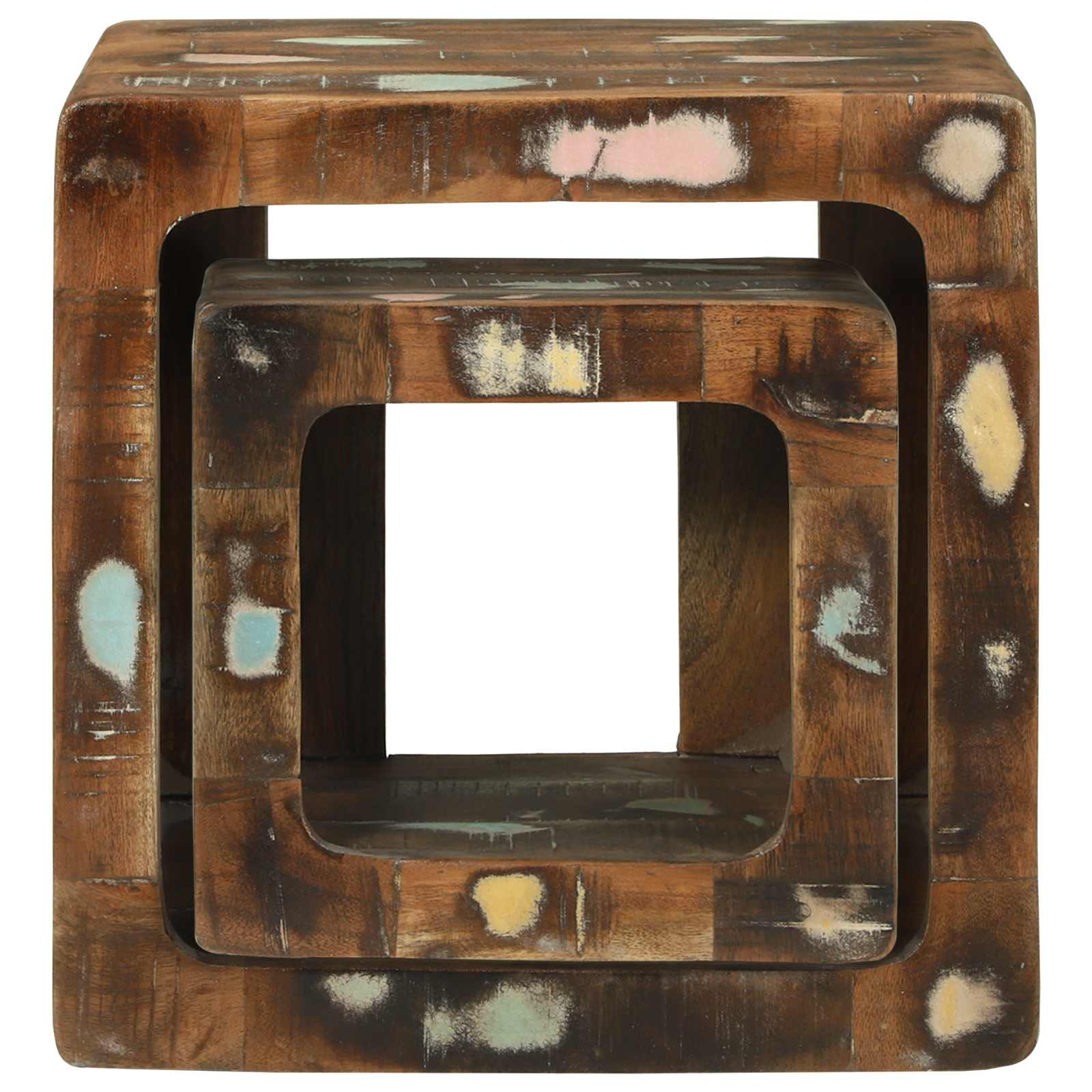 Unità TV 2 pcs Multicolore Legno Recuperato Massello 4104550