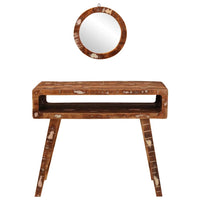 vidaXL Tavolo da Trucco con specchio Marrone Legno di recupero solido