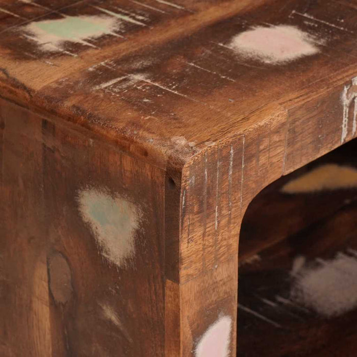 Comodino 2 pz-Set di 2 Tavolino da notte Marrone Legno Recuperato Massello