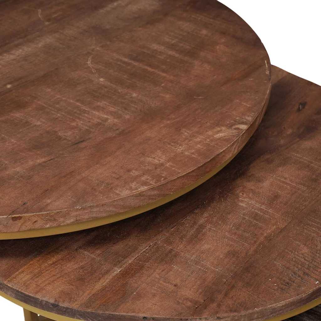 Tavoli da Caffè Nido 3 pcs Legno massello di mango e acciaio 4104636