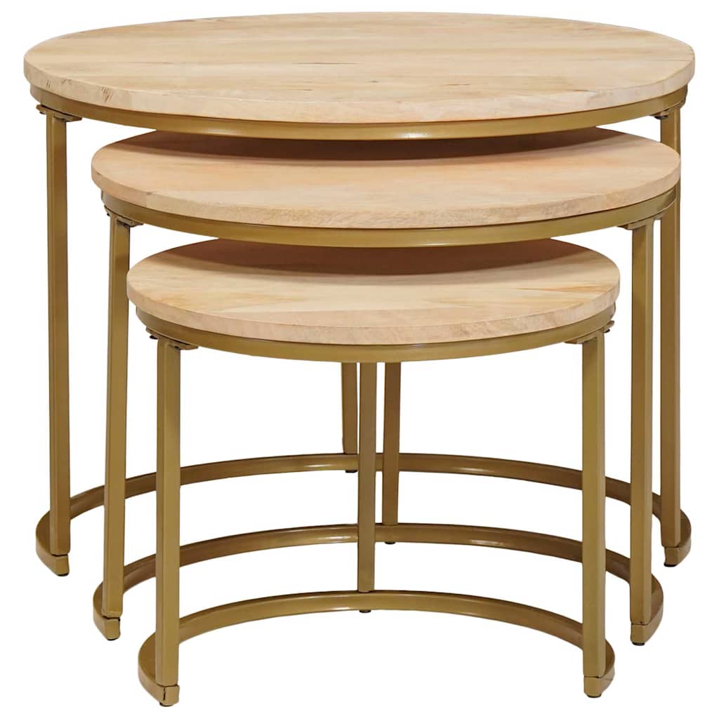 Tavoli da Caffè Nido 3 pcs Legno massello di mango e acciaio 4104639