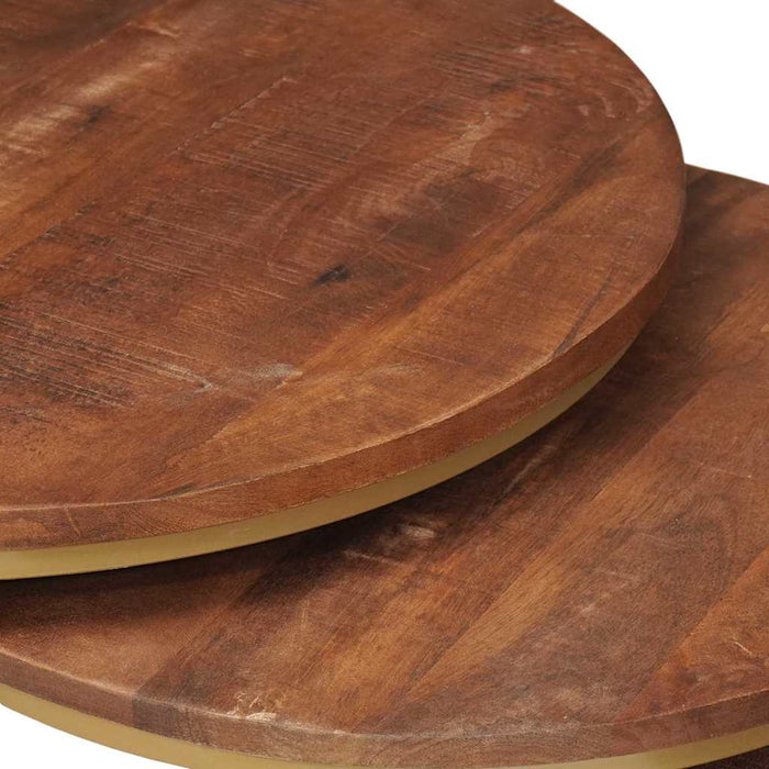 Tavoli da Caffè Nido 3 pcs Legno massello di mango e acciaio 4104641