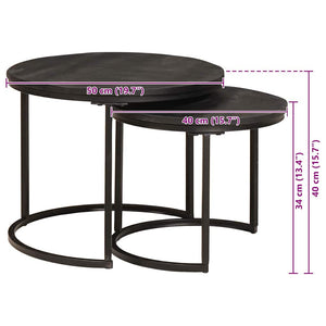 Tavoli da Caffè Nido 2 pcs Legno massello di mango e acciaio 4104642