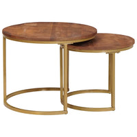 Tavoli da Caffè Nido 2 pcs Legno massello di mango e acciaio 4104645