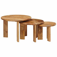 Tavoli da annidamento 3 pcs Marrone Legno di mango massello 4104654