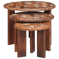 Tavoli da annidamento 3 pcs Legno massello riciclato 4104656