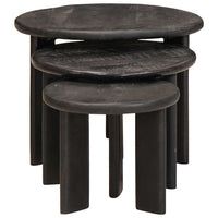 Tavoli da annidamento 3 pcs Bianco Legno di mango massello 4104658