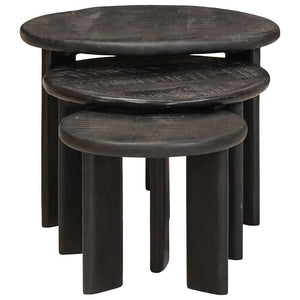 Tavoli da annidamento 3 pcs Bianco Legno di mango massello 4104658