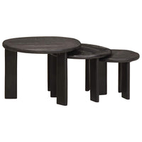 Tavoli da annidamento 3 pcs Bianco Legno di mango massello 4104658