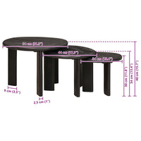 Tavoli da annidamento 3 pcs Bianco Legno di mango massello 4104658