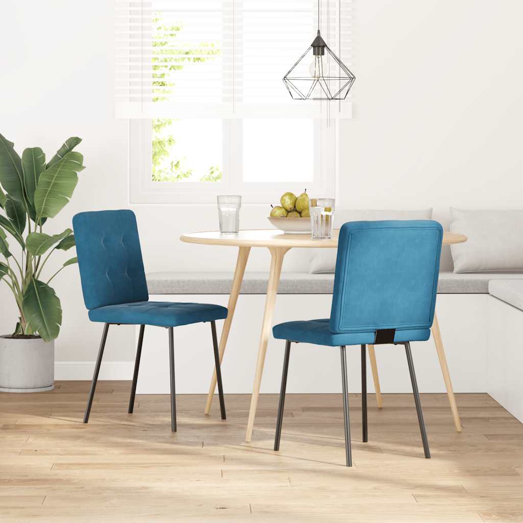 Sedie da Pranzo 2 pz Blu in Velluto 4101067