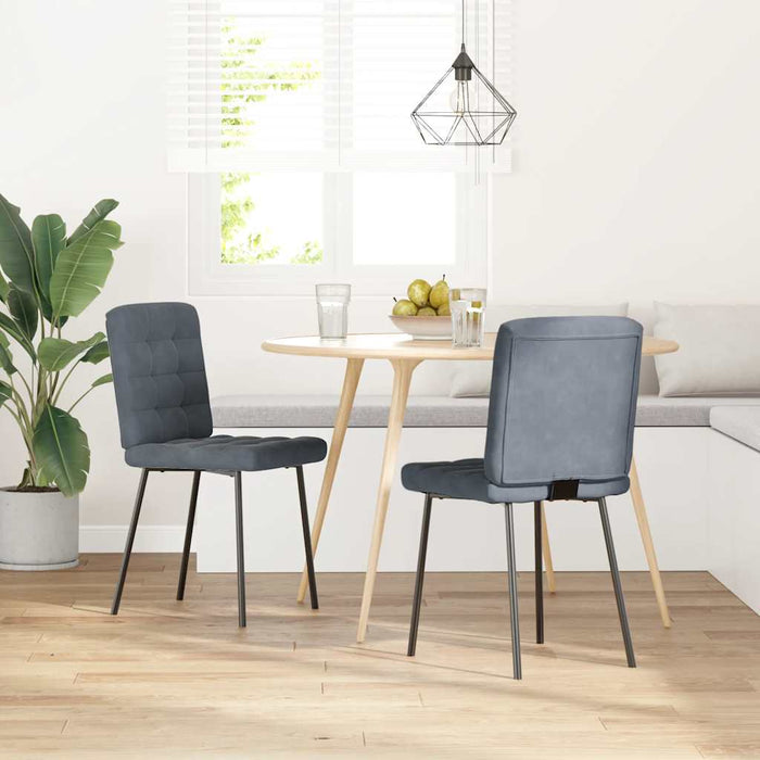 Sedie da Pranzo 2 pz Grigio Scuro in Velluto 4101081
