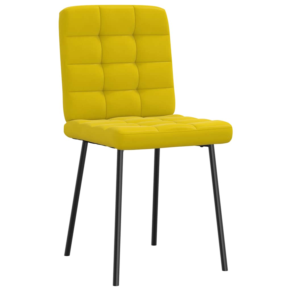 Sedie da Pranzo 2 pz Gialle in Velluto 4101087