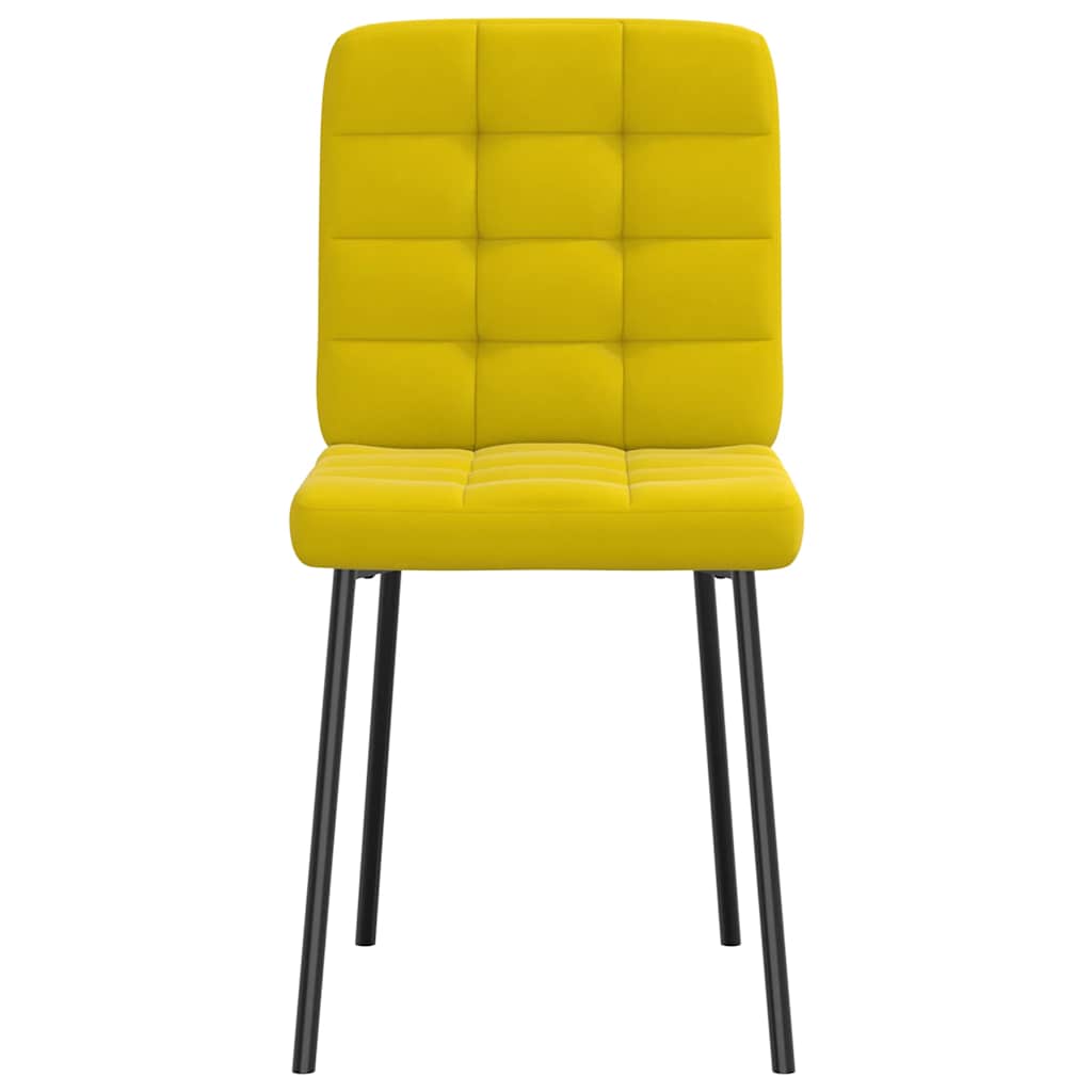 Sedie da Pranzo 2 pz Gialle in Velluto 4101087