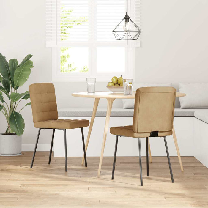 Sedie da Pranzo 2 pz Marroni in Velluto